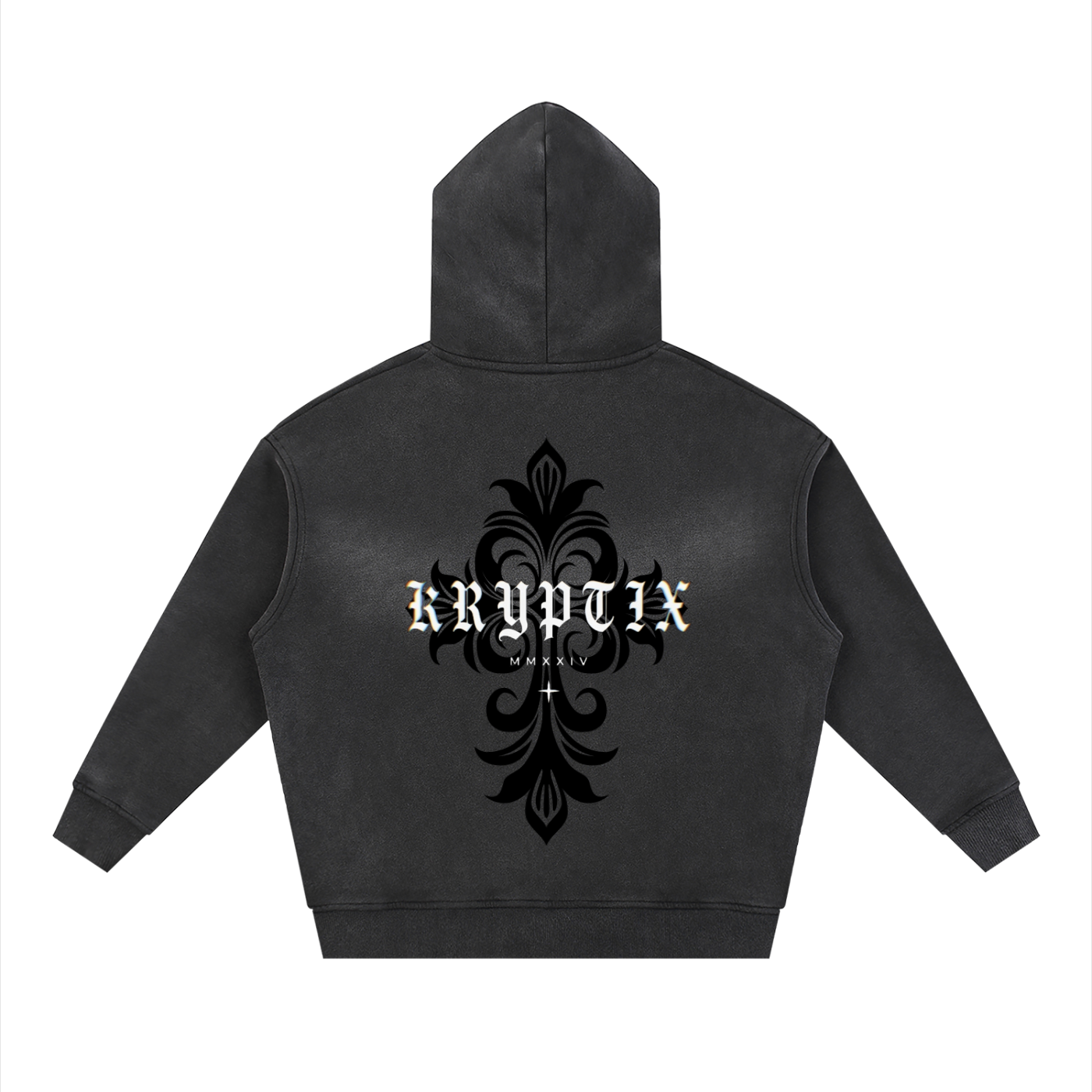 Krpytix-Two-way Zipper Boxy Fleece Hoodie