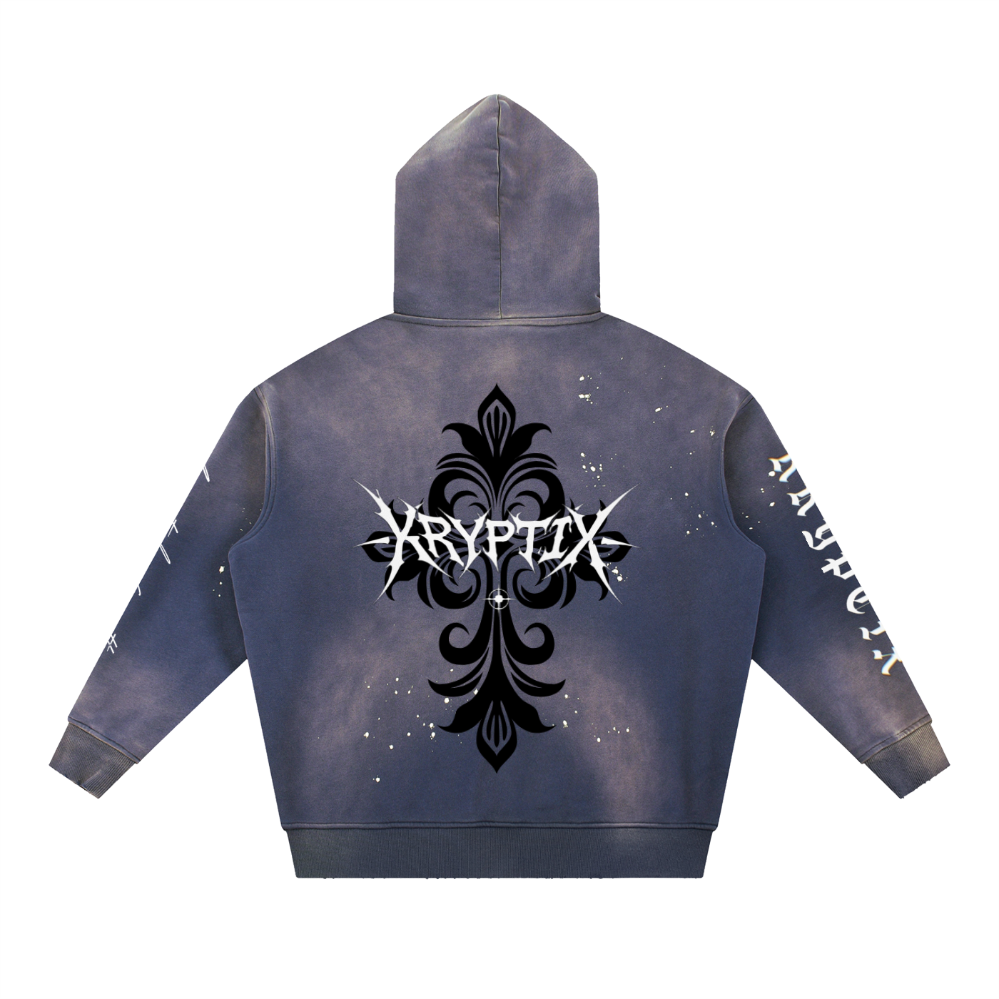 Kryptix-Vintage Washed Frayed Fleece Hoodie