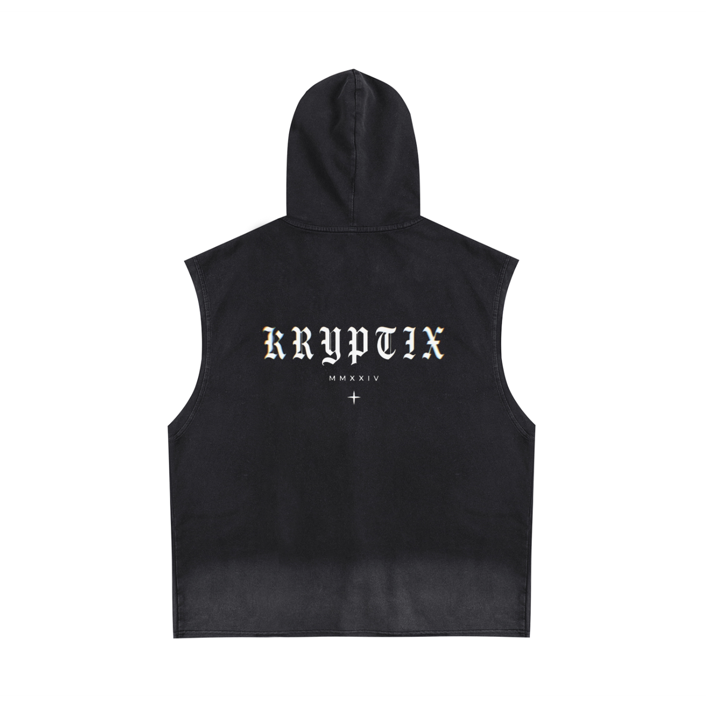 Kryptix-Hooded Zip-Up Tank Top