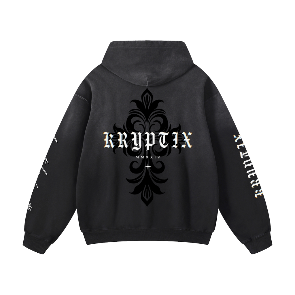 Kryptix-Heavyweight Sunfade Baggy Hoodie