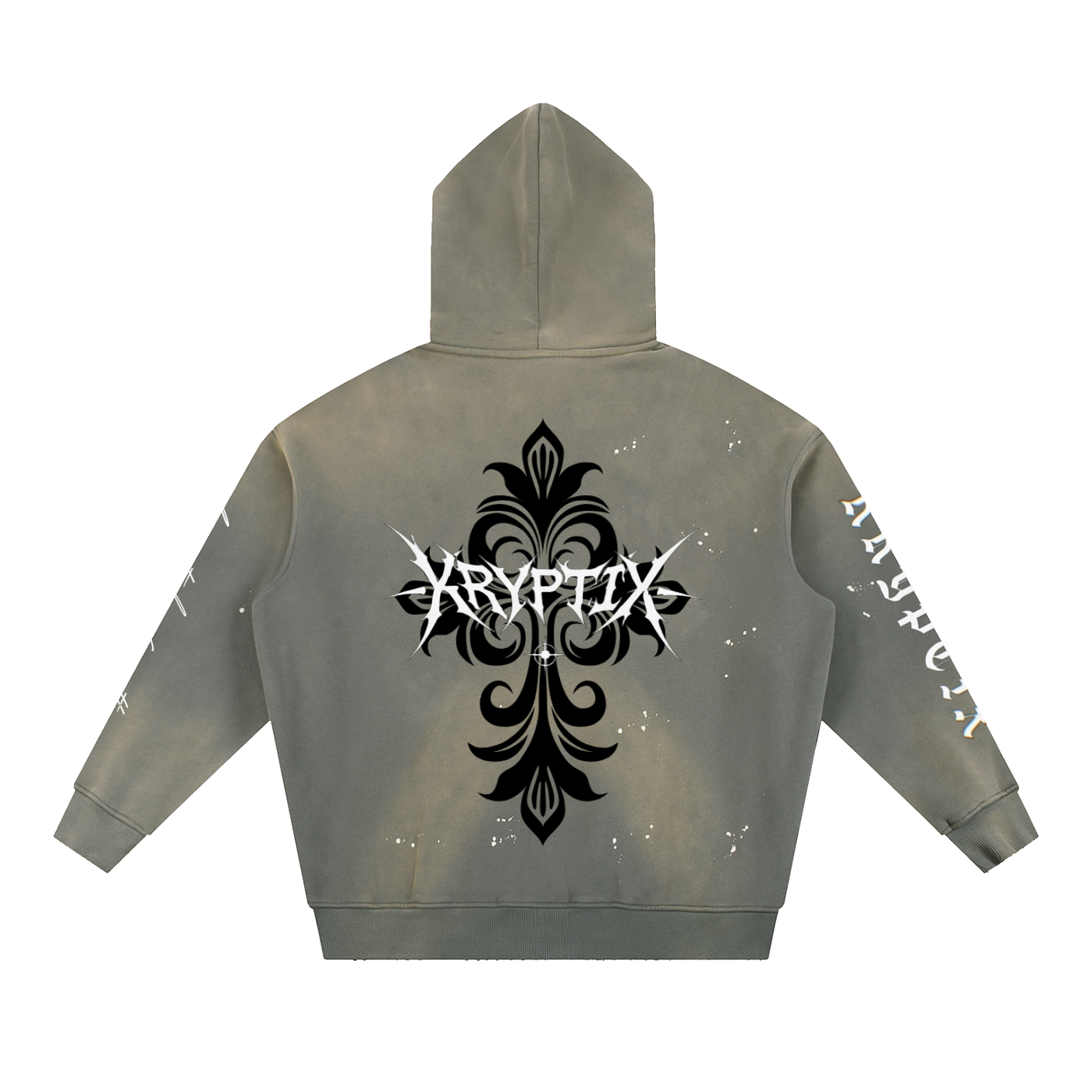Kryptix-Vintage Washed Frayed Fleece Hoodie