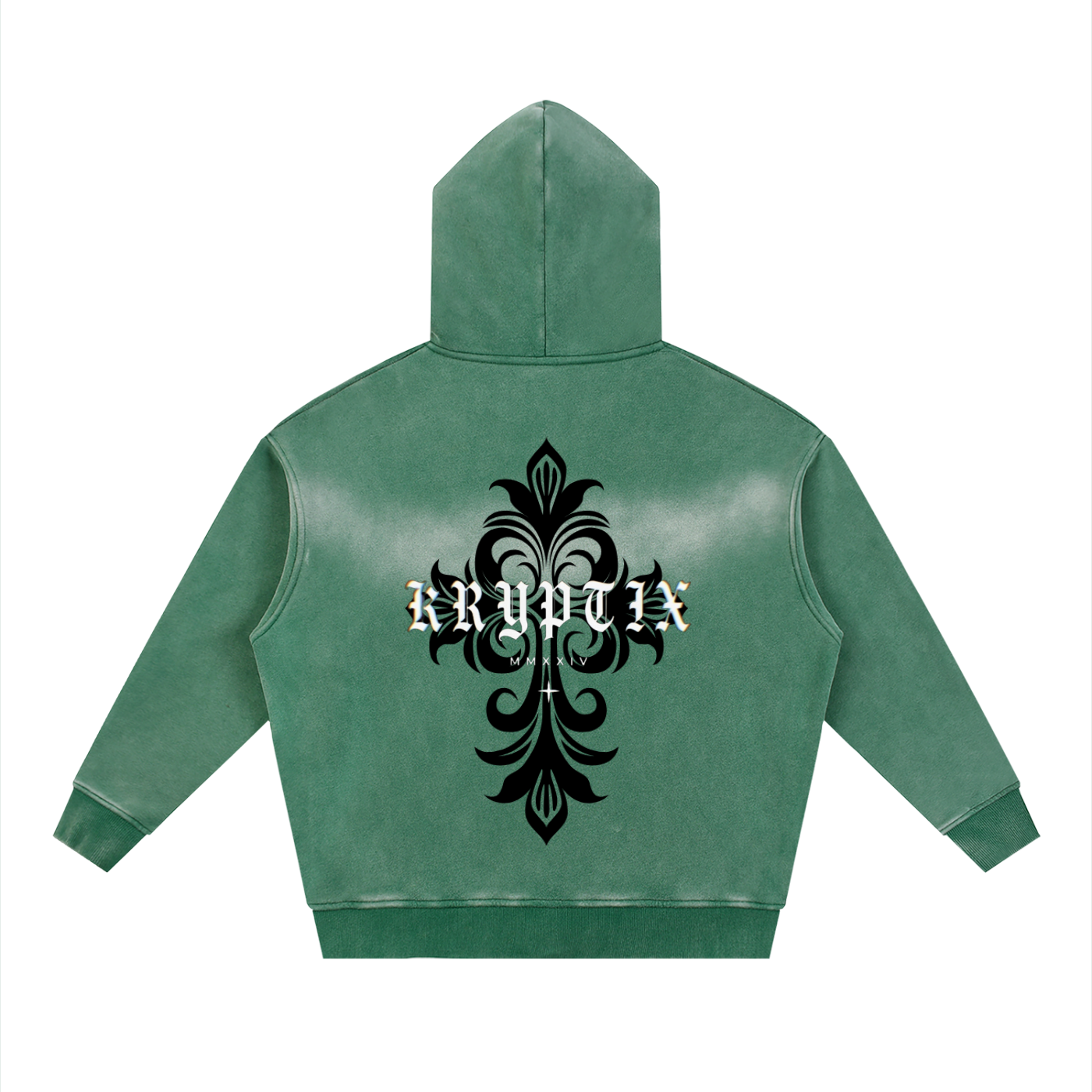 Krpytix-Two-way Zipper Boxy Fleece Hoodie
