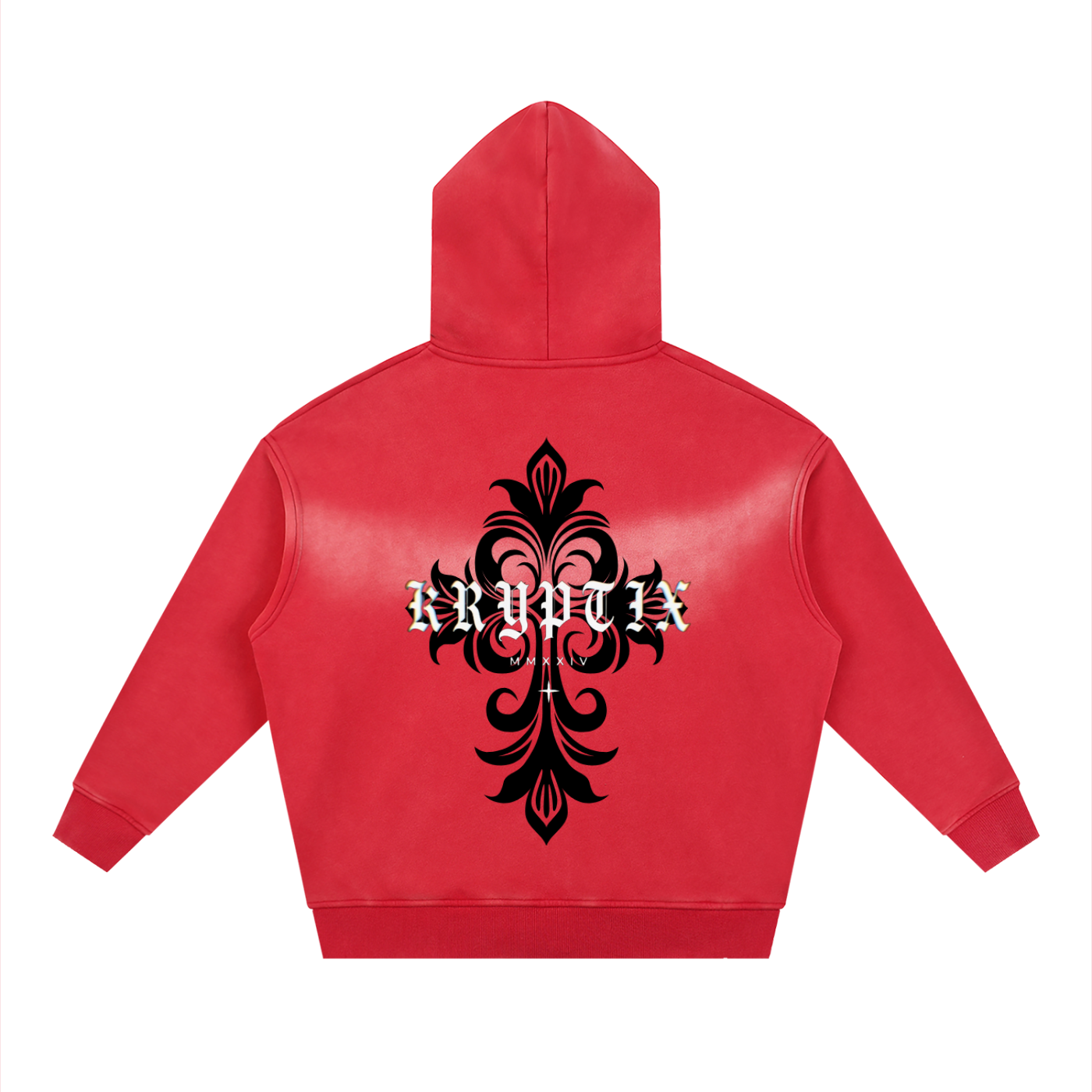 Krpytix-Two-way Zipper Boxy Fleece Hoodie