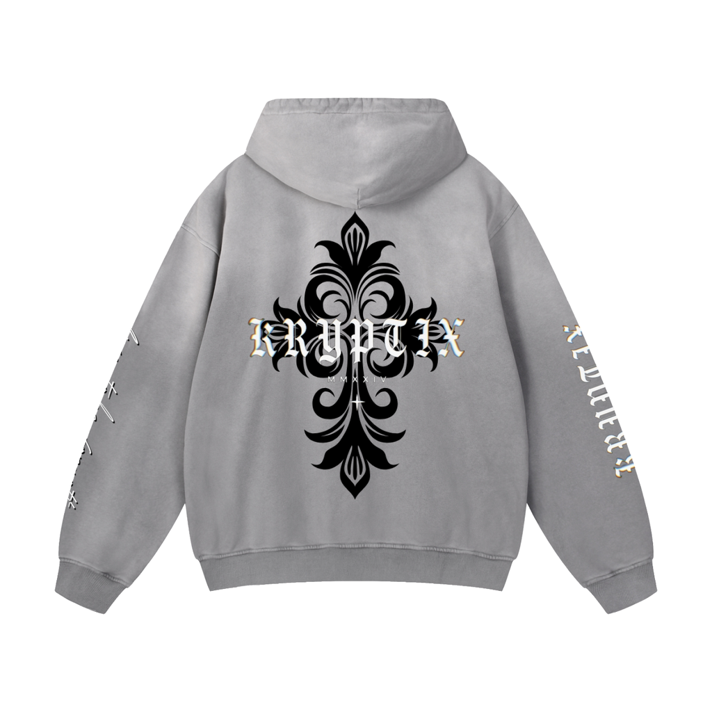 Kryptix-Heavyweight Sunfade Baggy Hoodie