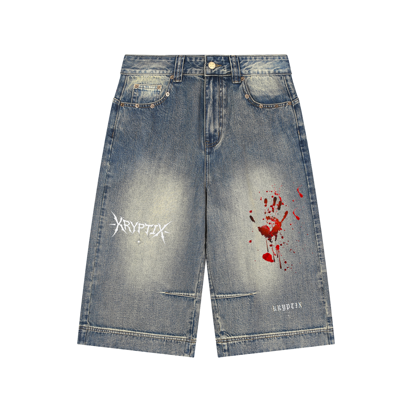 Kryptix-Baggy Denim Shorts