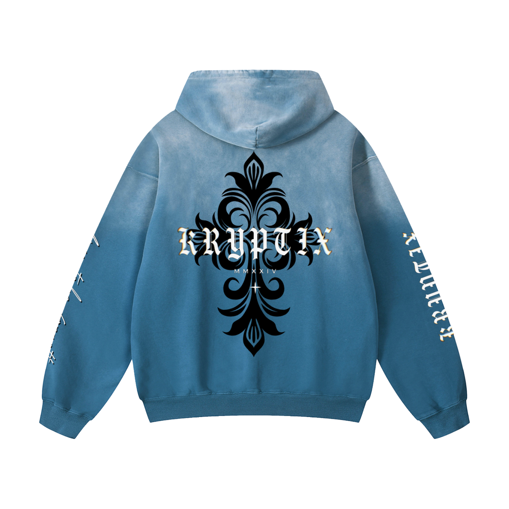 Kryptix-Heavyweight Sunfade Baggy Hoodie