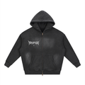 Krpytix-Two-way Zipper Boxy Fleece Hoodie