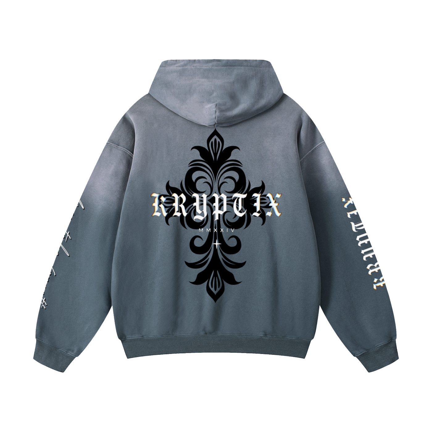 Kryptix-Heavyweight Sunfade Baggy Hoodie